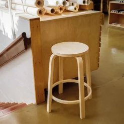 Artek 64 Barhocker Gestell klar lackiert 65cm| Barhocker