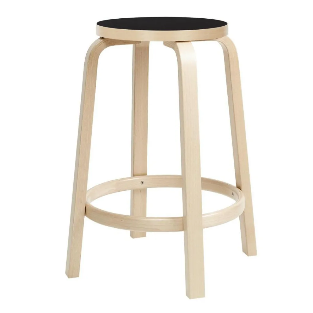 Artek 64 Barhocker Gestell klar lackiert 65cm| Barhocker