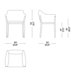 Cassina 140 Cotone Slim Armlehnstuhl| Stühle