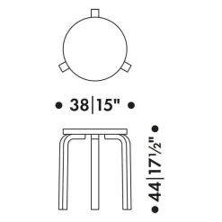 Artek 60 Hocker gebeitzt| Hocker