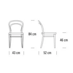 Stühle^Thonet 214 M Bugholzstuhl mit Muldensitz