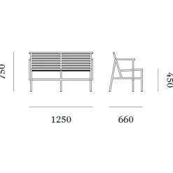 Gartenbänke^Nine 19 Outdoors Esstischbank 125x75cm