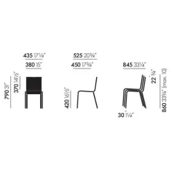 Stühle^Vitra .03 Stuhl stapelbar Gestell silberfarben