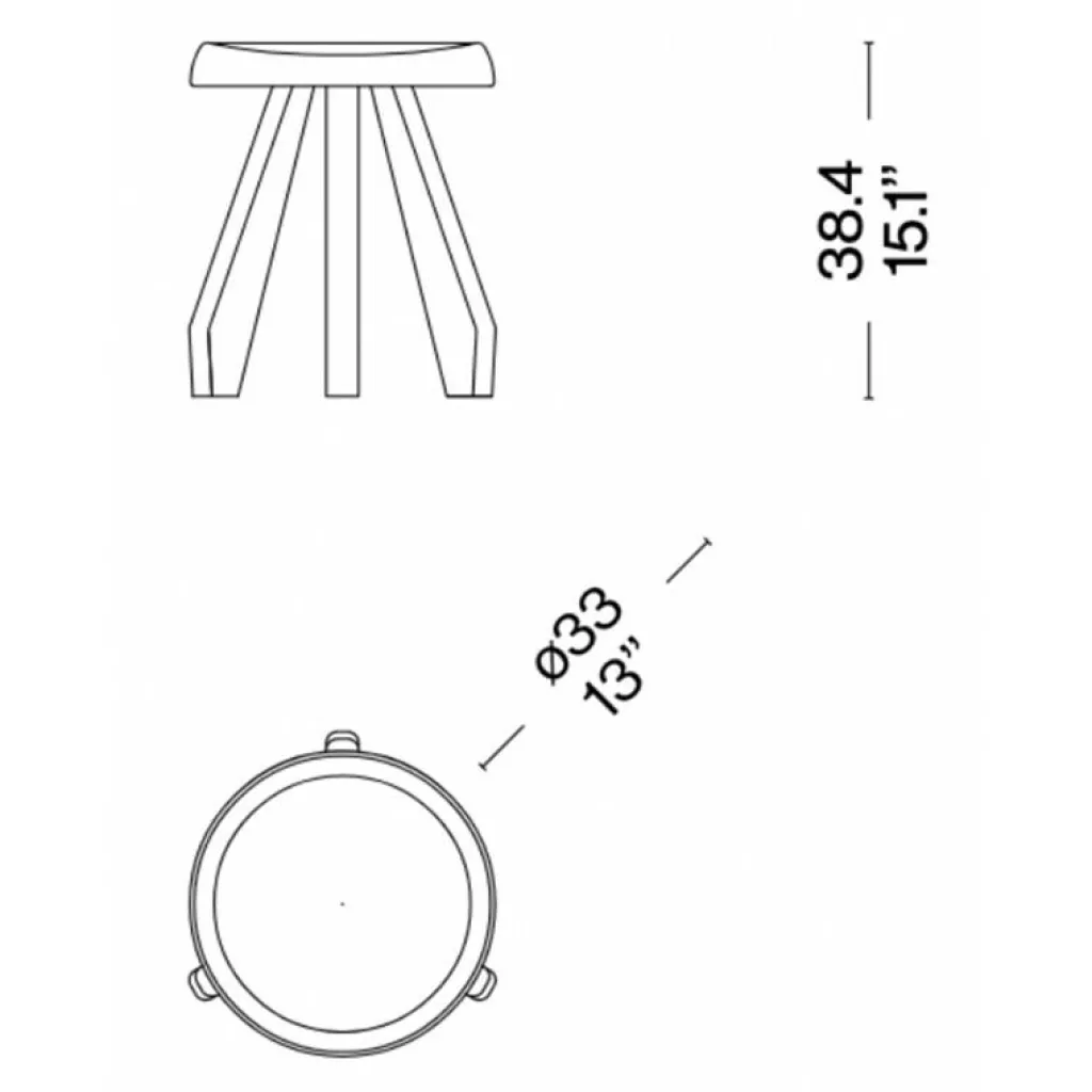 Hocker^Cassina 523 Tabouret Méribel Hocker