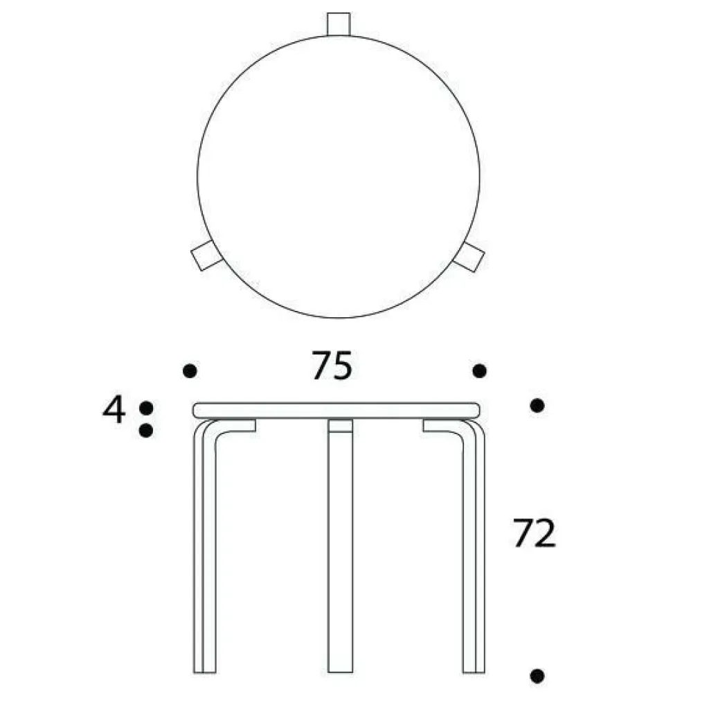 Artek Aalto 90B Tisch Ø75cm| Esstische