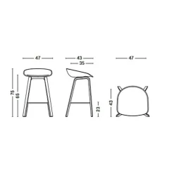 Barhocker^HAY AAS 32 2.0 Barhocker hoch Eiche schwarz lackiert