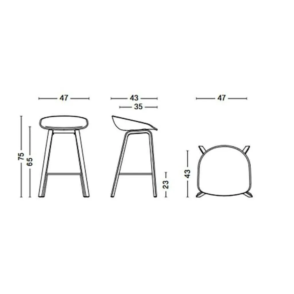 Barhocker^HAY AAS 32 2.0 Barhocker niedrig Eiche lackiert