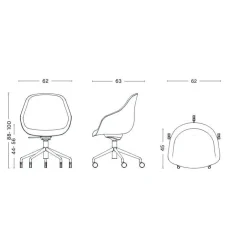 HAY About a Chair AAC 155 Bürostuhl Stoff Gestell poliert| Bürostühle