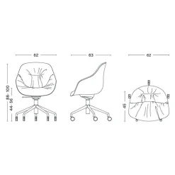 HAY About a Chair AAC 155 Soft Bürostuhl Gestell schwarz| Bürostühle