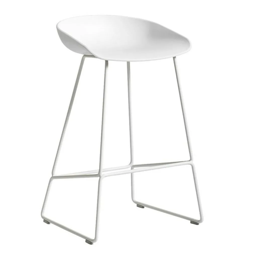 Barhocker^HAY About a Stool AAS 38 2.0 Barhocker niedrig Gestell weiß
