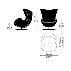 Fritz Hansen Aktion Egg Chair/Das Ei™ Sessel + Hocker Stoff| Sessel