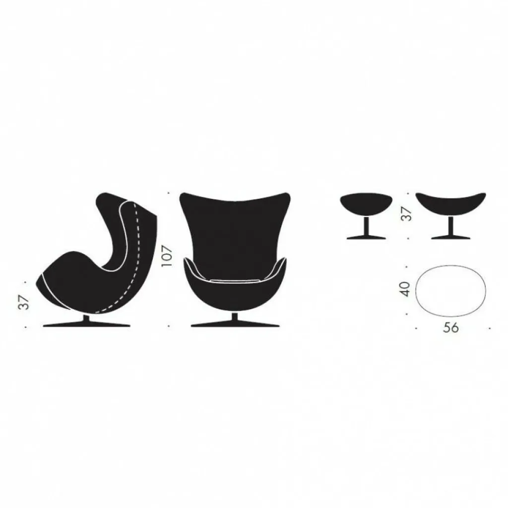 Fritz Hansen Aktion Egg Chair/Das Ei™ Sessel + Hocker Stoff| Sessel