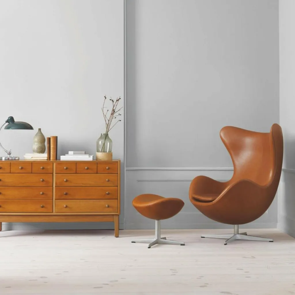 Sessel^Fritz Hansen Aktion Egg Chair/Das Ei™ Sessel + Hocker Leder