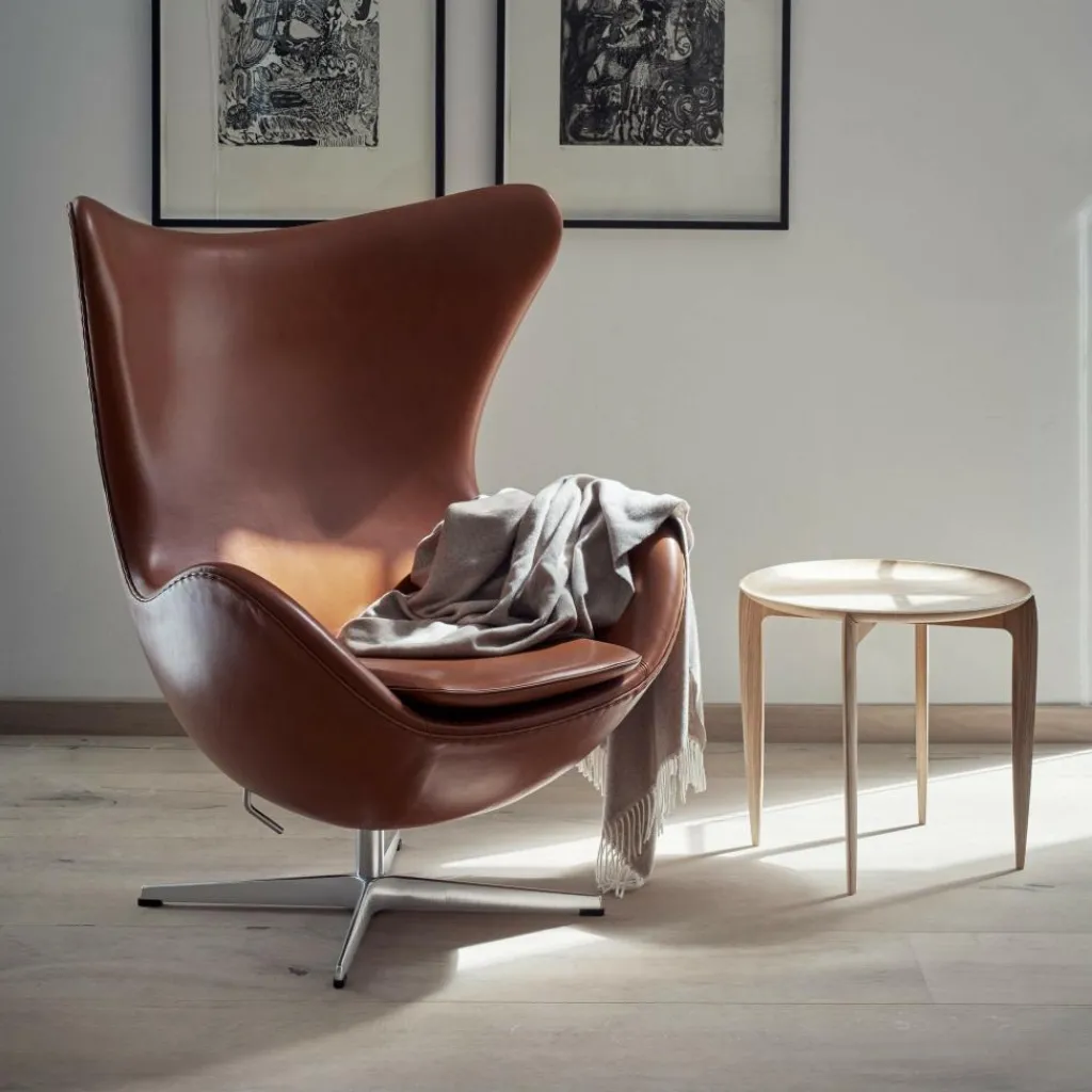 Sessel^Fritz Hansen Aktion Egg Chair/Das Ei™ Sessel + Hocker Leder