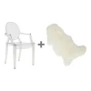 Stühle^Kartell Aktionsset Louis Ghost Armlehnstuhl + Fell