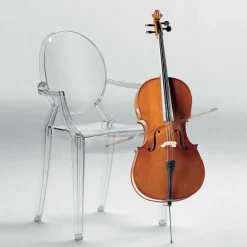 Stühle^Kartell Aktionsset Louis Ghost Armlehnstuhl + Fell