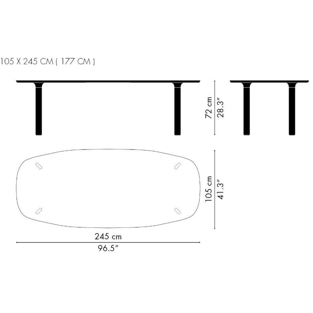 Tische|Esstische^Fritz Hansen Analog™ JH83 Esstisch 245x105cm