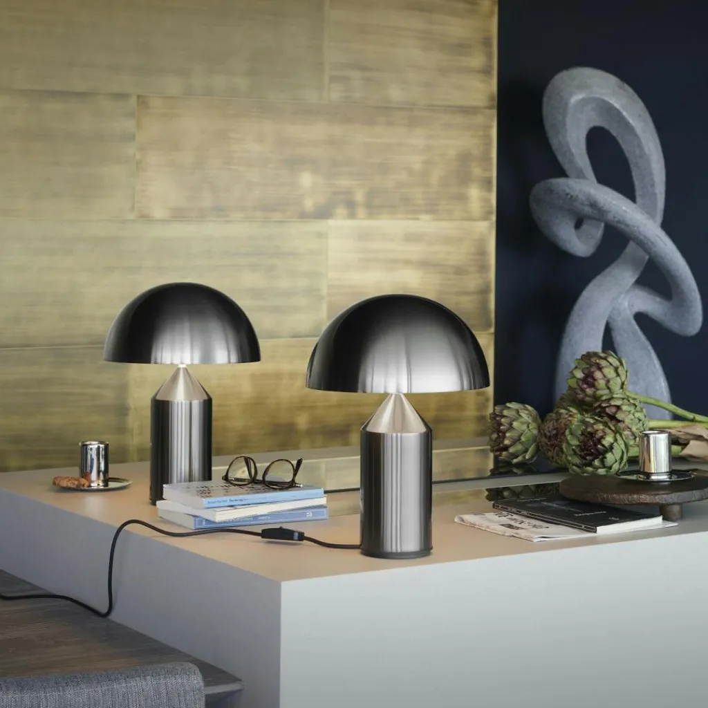 Oluce Atollo Tischleuchte Nickel| Nachttischleuchten