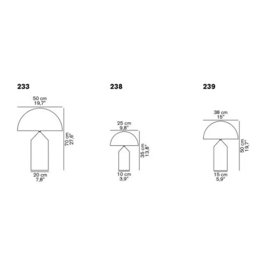 Oluce Atollo Tischleuchte Nickel| Nachttischleuchten