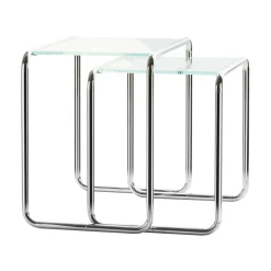 Beistelltische^Thonet B 9 Beistelltisch 2er Set Glas