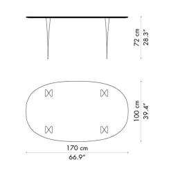 Tische|Esstische^Fritz Hansen B616 Super-elliptischer Tisch 170x100x72cm