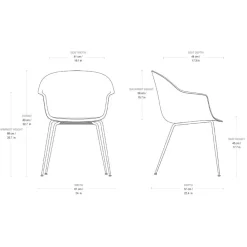 Stühle^Gubi Bat Schalenstuhl Frontpolsterung Gestell konisch