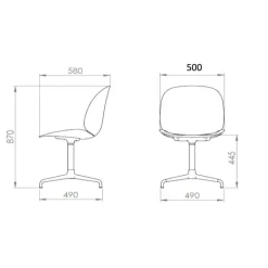 Stühle^Gubi Beetle Drehstuhl mit Kreuzgestell