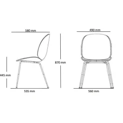 Stühle^Gubi Beetle Stuhl Gestell schwarz 4er Set