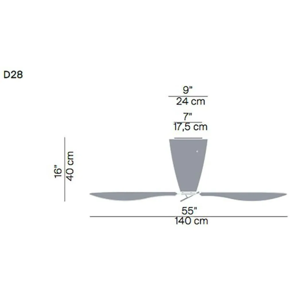 Luceplan Blow D28 Deckenventilator und Deckenleuchte| Deckenleuchten