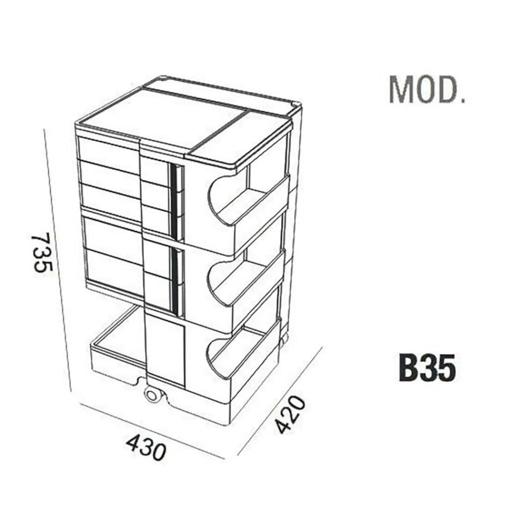 B-Line Boby 3/5 Rollcontainer M| Container|Container