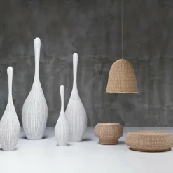 Gervasoni Bolla Rattan-Beistelltisch / Ottomane| Beistelltische|Tische