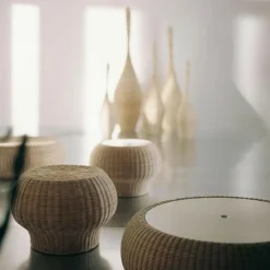 Gervasoni Bolla Rattan-Beistelltisch / Ottomane| Beistelltische|Tische