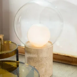 pulpo Boule High Bodenleuchte Sockel Travertin| Bodenleuchten