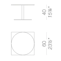 Tische|Beistelltische^Lapalma Brio Beistelltisch Gestell schwarz H40cm
