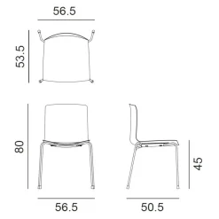 Arper Catifa 46 Stuhl einfarbig Gestell Chrom| Stühle