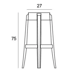 Kartell Charles Ghost Hocker 75cm| Barhocker