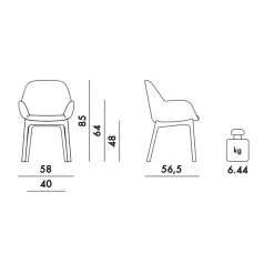 Kartell Clap Aquaclean Armlehnstuhl Gestell schwarz| Stühle