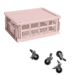 HAY Colour Crate Korb M mit Deckel und Rollen| Körbe & Taschen