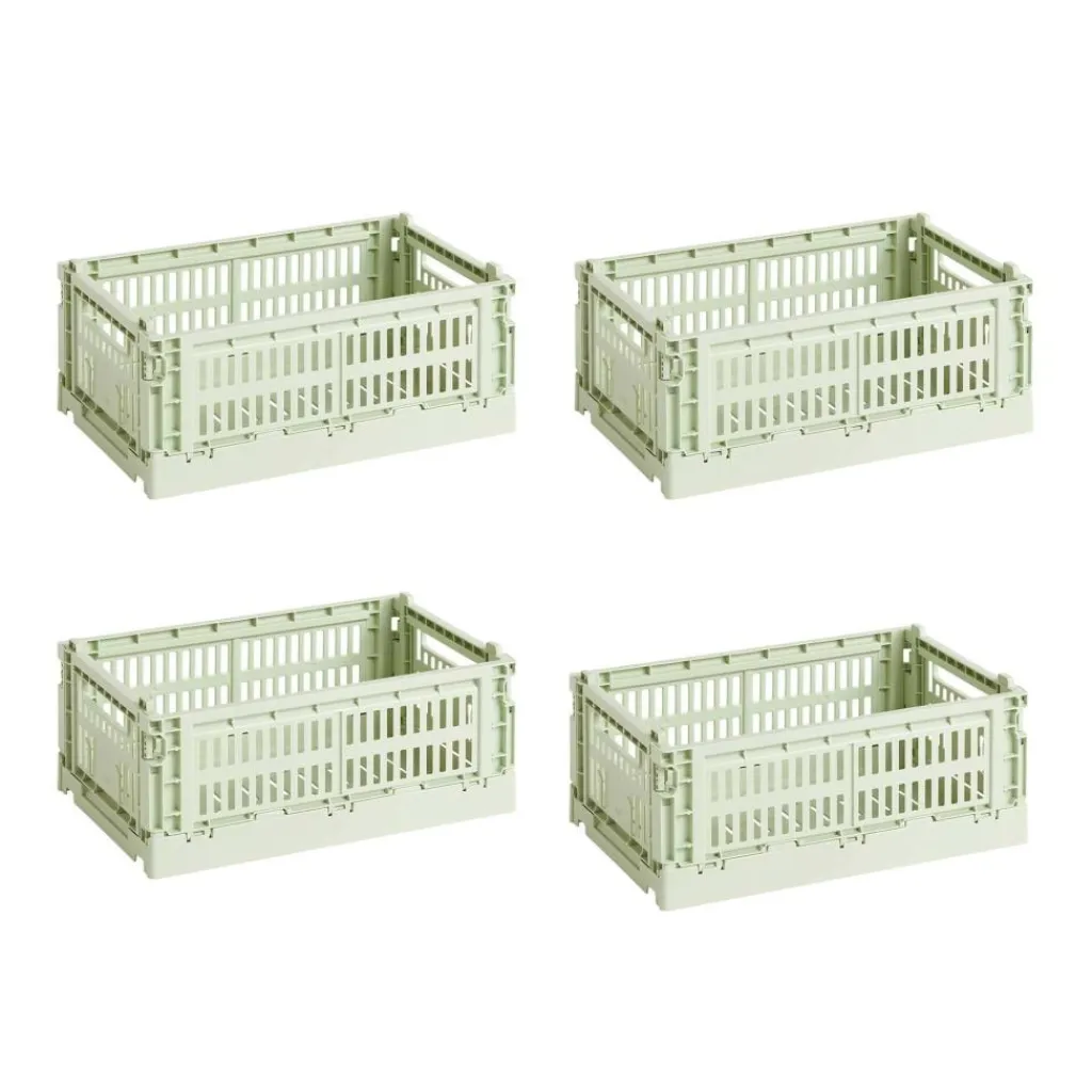 HAY Colour Crate Korb recycelt S 4er Set| Körbe & Taschen
