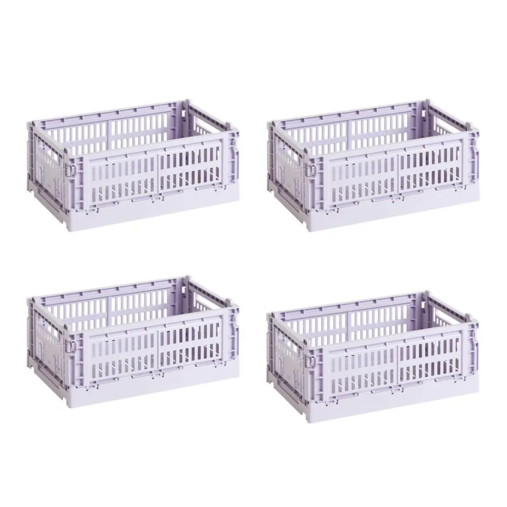 HAY Colour Crate Korb recycelt S 4er Set| Körbe & Taschen
