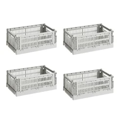 HAY Colour Crate Korb recycelt S 4er Set| Körbe & Taschen