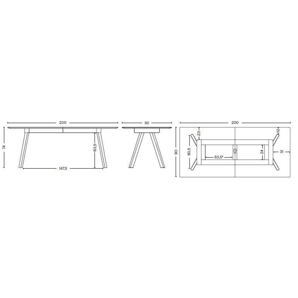 HAY Copenhague CPH30 2.0 Esstisch 200x90x74 ausziehbar| Tische|Esstische