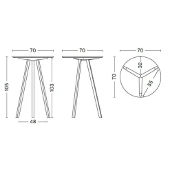 HAY Copenhague CPH20 2.0 Stehtisch Linoleum Ø70cm| Tische|Esstische
