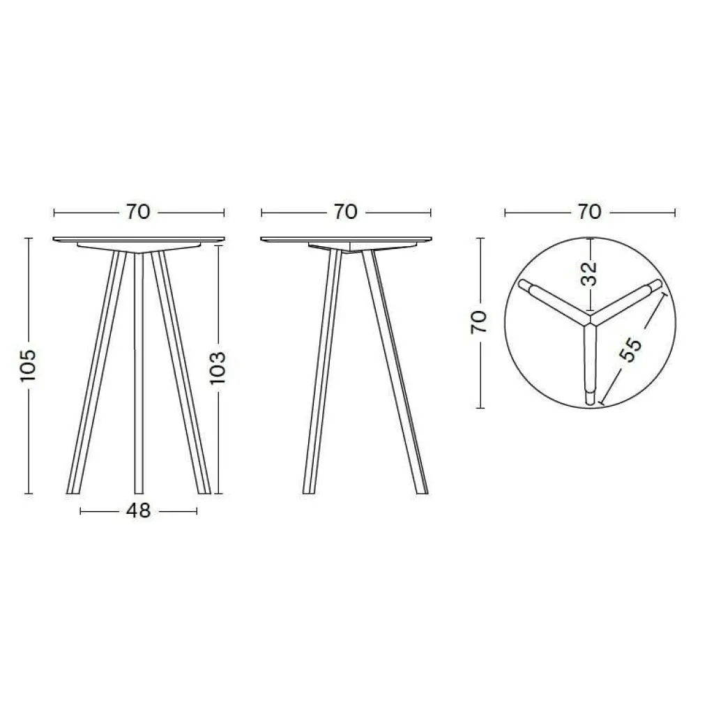 HAY Copenhague CPH20 2.0 Stehtisch Linoleum Ø70cm| Tische|Esstische