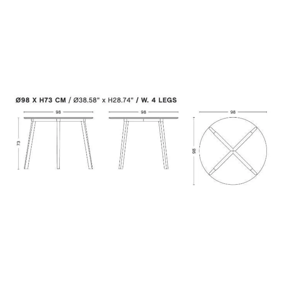 Esstische^HAY Copenhague CPH Deux 220 2.0 Esstisch Ø98cm