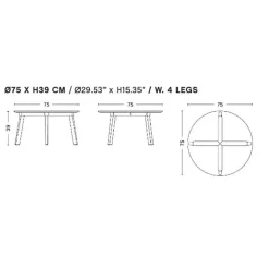 Beistelltische^HAY Copenhague Deux CPH 250 Couchtisch Ø75cm