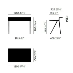 Vitra Courier Schreibtisch Gestell kreide| Tische