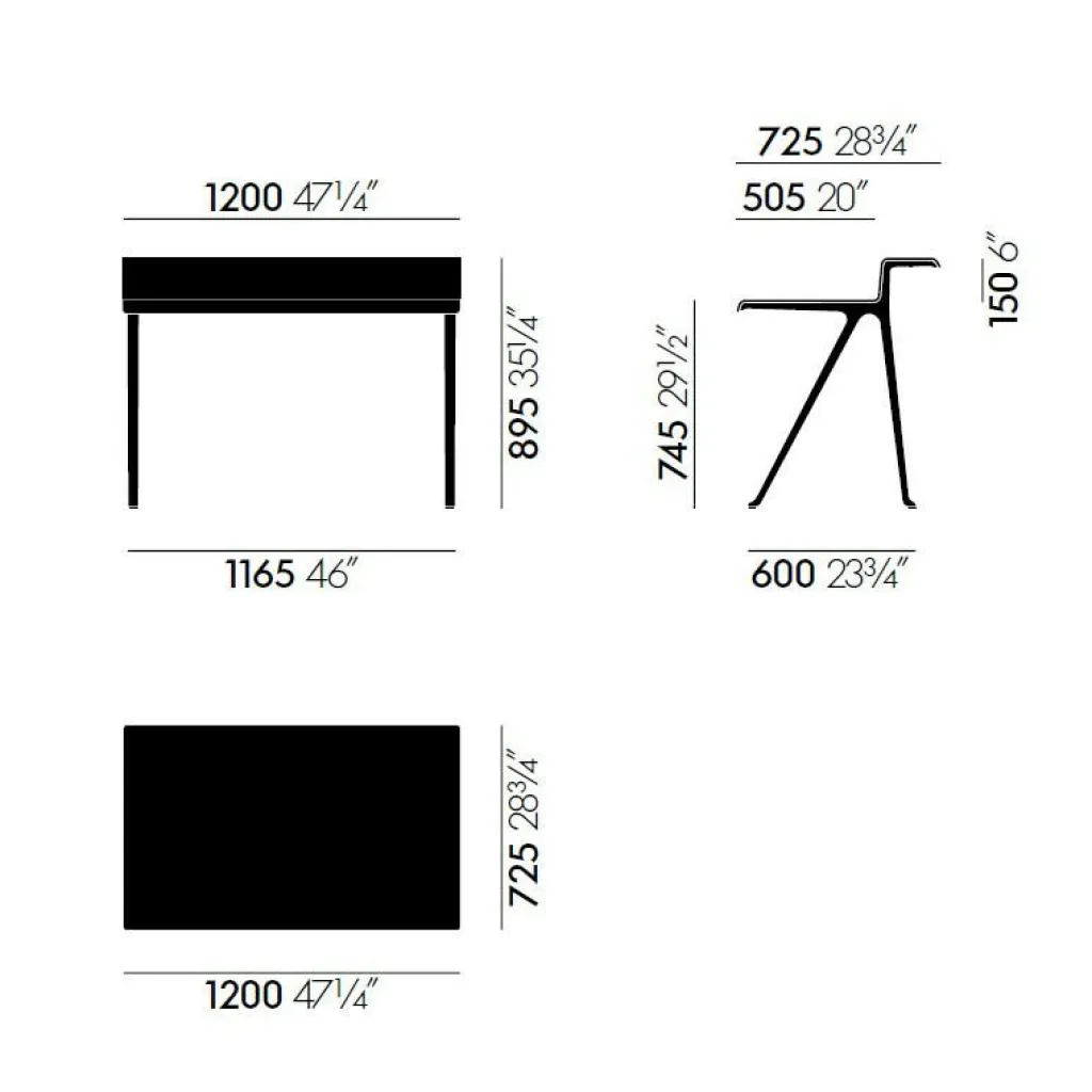 Vitra Courier Schreibtisch Gestell kreide| Tische