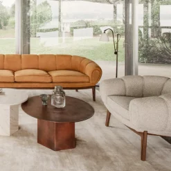 Sofas^Gubi Croissant 3-Sitzer Sofa 230x88cm Leder