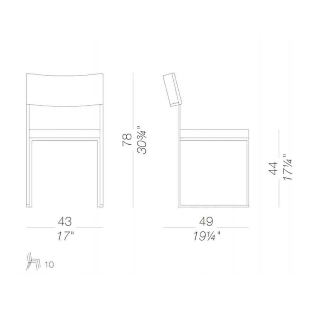 Lapalma Cuba S56 Stuhl Sitzfläche Leder stapelbar| Stühle